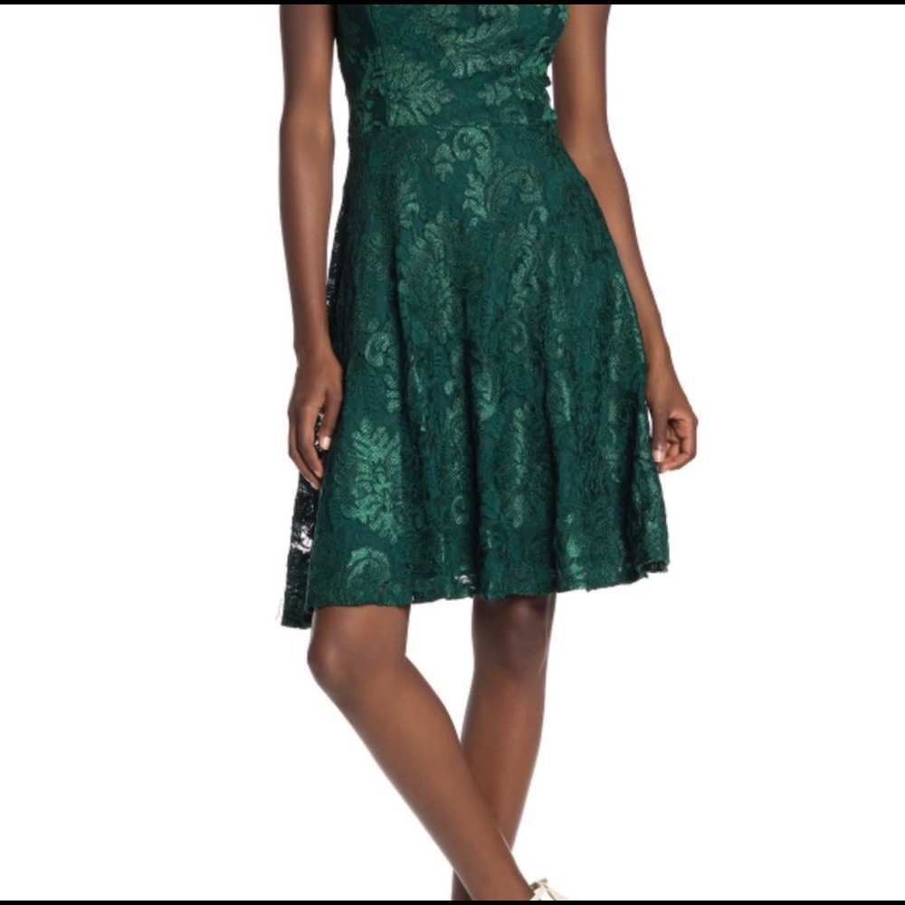 Marina Emerald Green Lace Sweetheart Dress